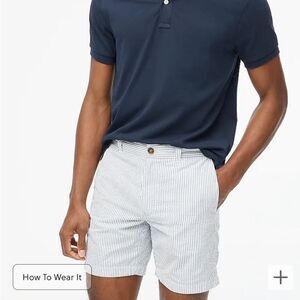 J Crew seersucker blue/white cotton shorts.  Sz 32